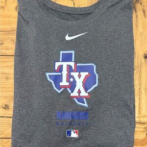 Nike Gray Texas Rangers Long Sleeve Dri fit